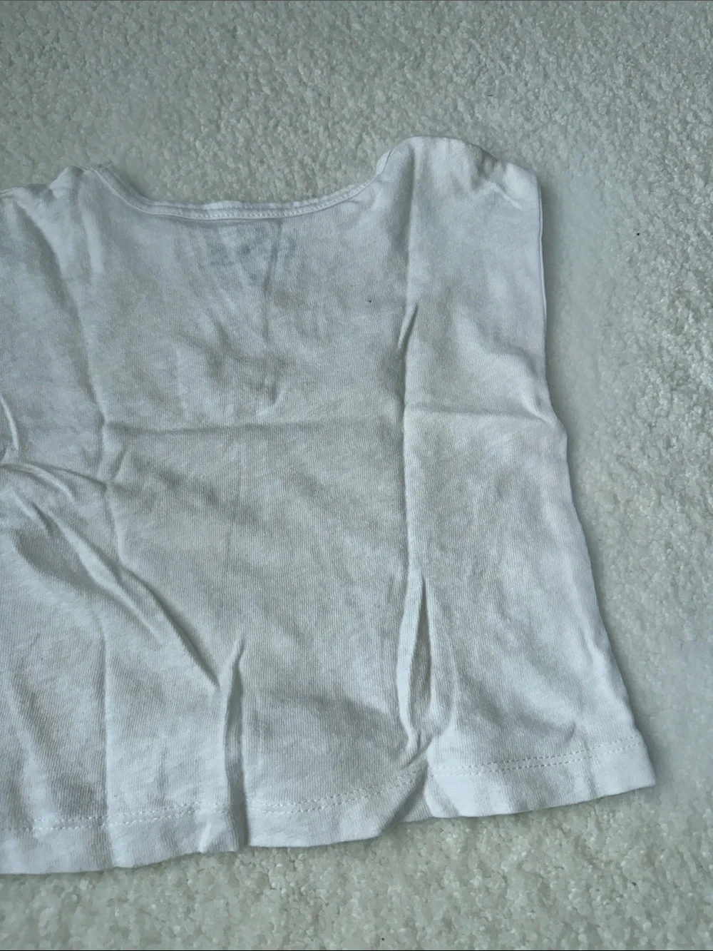 J. Crew White Short Sleeve Tee with Neon Yellow and Gold Splatter